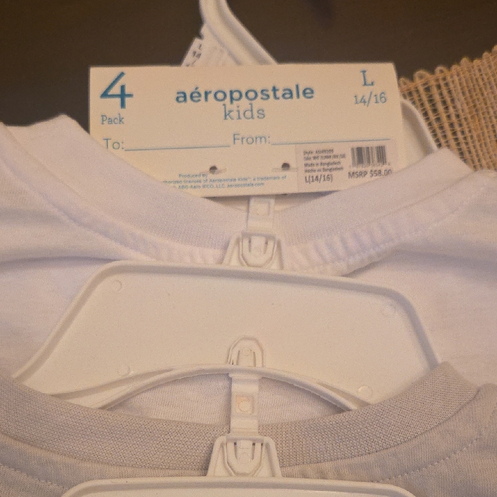 Aeropostale Kids White Short Sleeve Tees